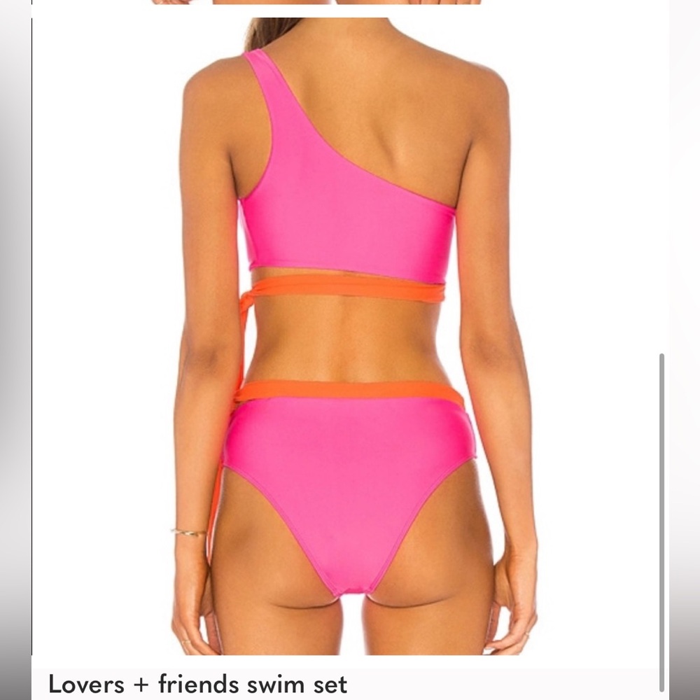 Lovers + Friends Retro Pink and Orange swim set XS